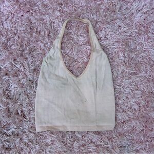 urban outfitters out from under peach / nude halter neck crop top, size small